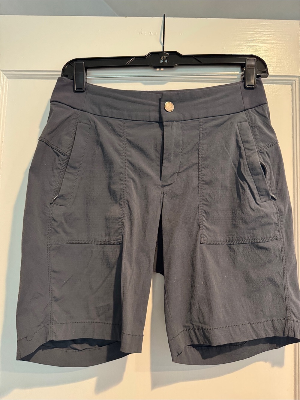 Athleta Slate Gray Utility Bermudas with Front Patch Pockets